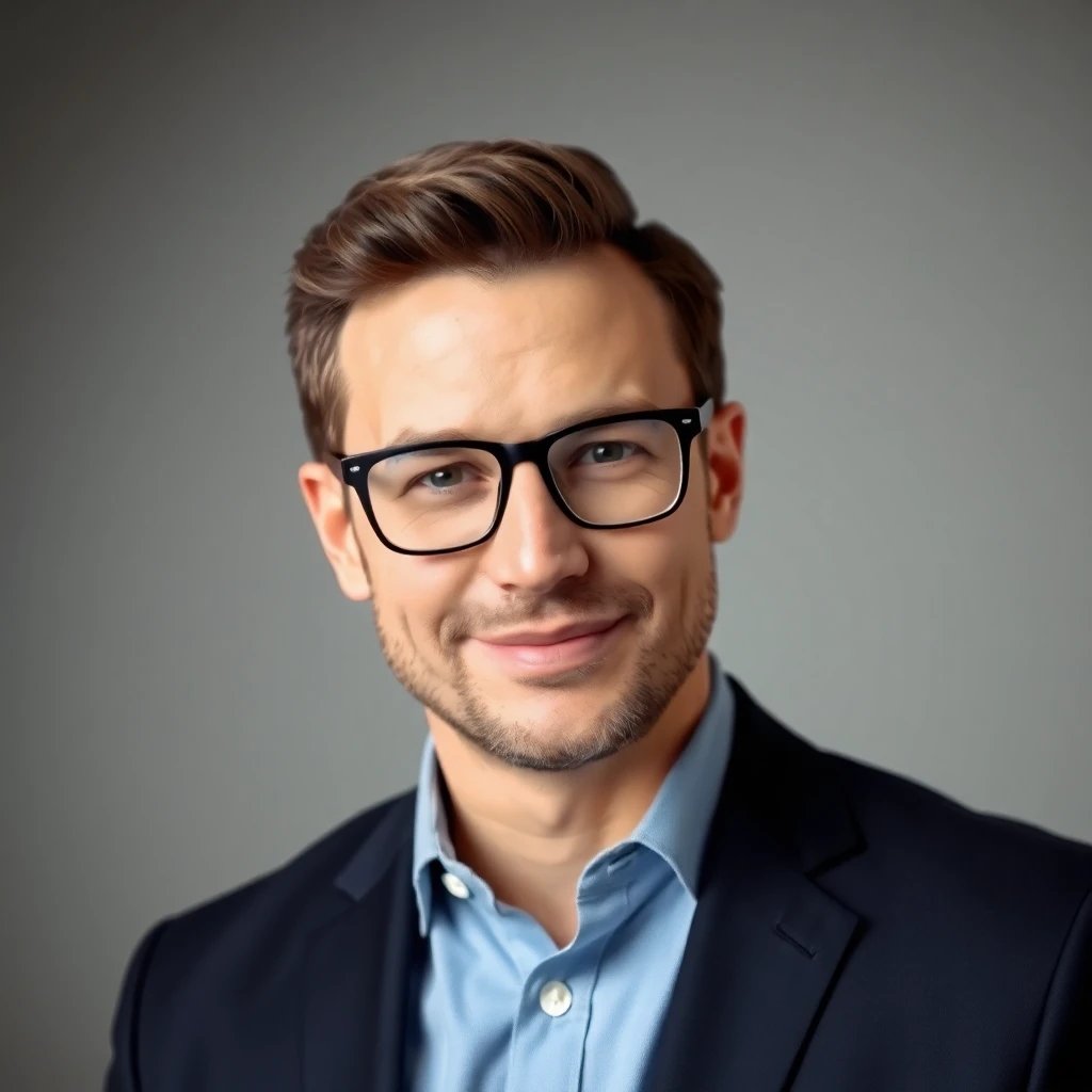 Virtual eyeglass try on — round glasses style result